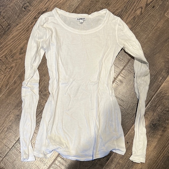 Express Tops - Express White Long sleeve top crew neck